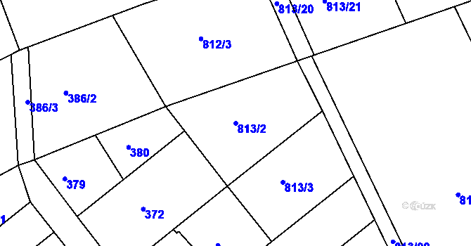 Parcela st. 813/2 v KÚ Olomučany, Katastrální mapa