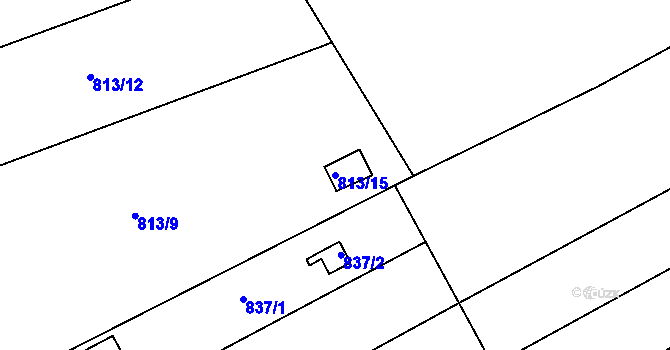 Parcela st. 813/15 v KÚ Olomučany, Katastrální mapa