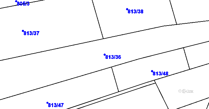 Parcela st. 813/36 v KÚ Olomučany, Katastrální mapa