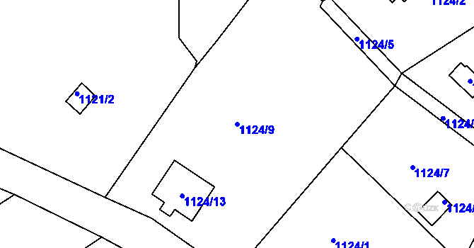 Parcela st. 1124/9 v KÚ Olomučany, Katastrální mapa