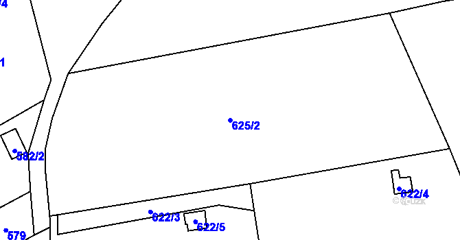 Parcela st. 625/2 v KÚ Olomučany, Katastrální mapa