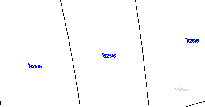 Parcela st. 625/6 v KÚ Olomučany, Katastrální mapa
