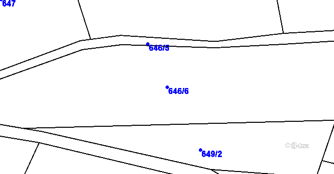 Parcela st. 646/6 v KÚ Olomučany, Katastrální mapa