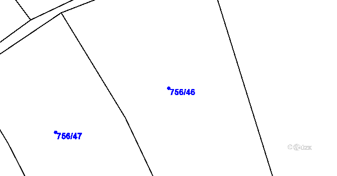 Parcela st. 756/46 v KÚ Olomučany, Katastrální mapa