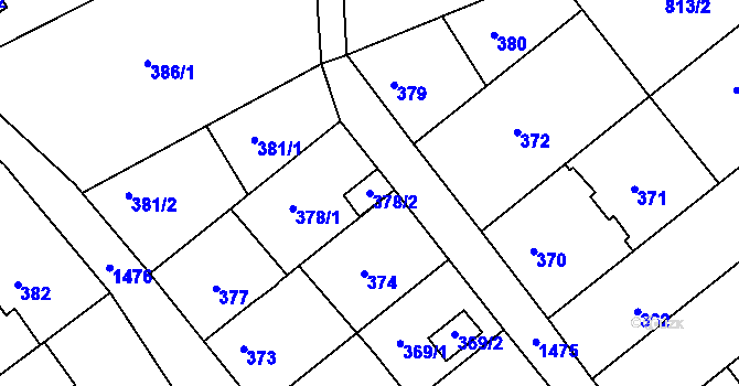 Parcela st. 378/2 v KÚ Olomučany, Katastrální mapa