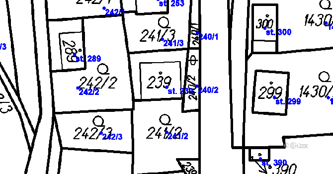 Parcela st. 239 v KÚ Oloví, Katastrální mapa