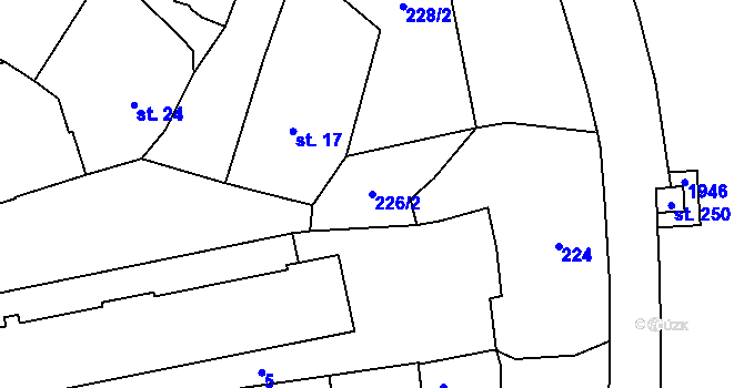 Parcela st. 226/2 v KÚ Oloví, Katastrální mapa