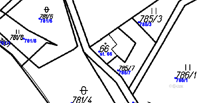 Parcela st. 66 v KÚ Hory u Oloví, Katastrální mapa