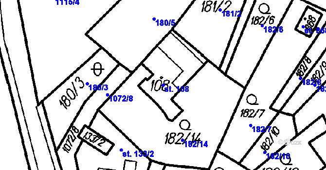 Parcela st. 108 v KÚ Hory u Oloví, Katastrální mapa