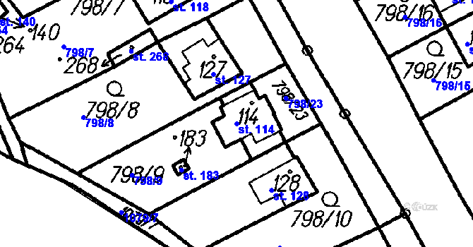 Parcela st. 114 v KÚ Hory u Oloví, Katastrální mapa