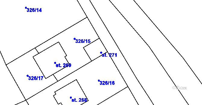Parcela st. 271 v KÚ Olovnice, Katastrální mapa