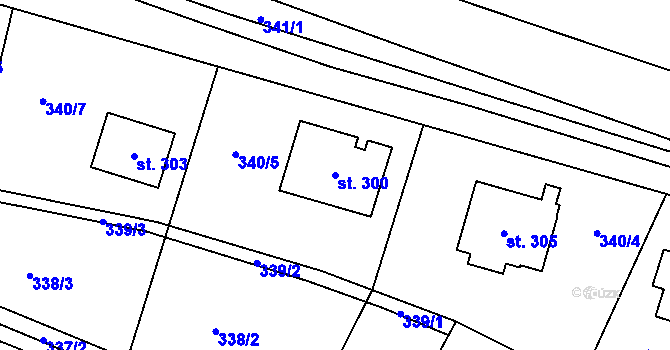 Parcela st. 300 v KÚ Olovnice, Katastrální mapa