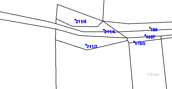 Parcela st. 211/3 v KÚ Olovnice, Katastrální mapa