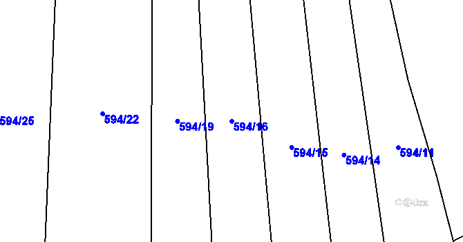 Parcela st. 594/16 v KÚ Olovnice, Katastrální mapa