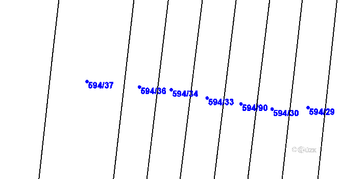 Parcela st. 594/34 v KÚ Olovnice, Katastrální mapa