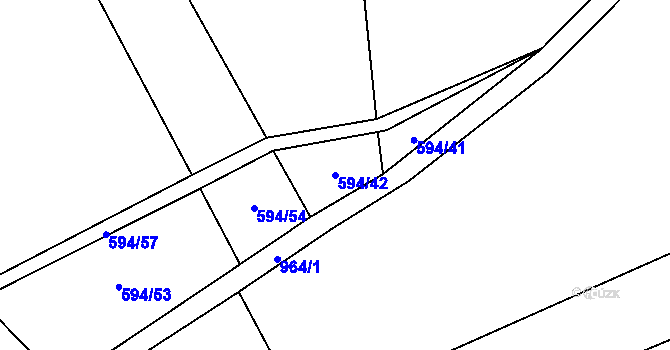 Parcela st. 594/42 v KÚ Olovnice, Katastrální mapa