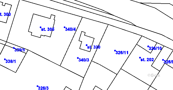 Parcela st. 320 v KÚ Olovnice, Katastrální mapa