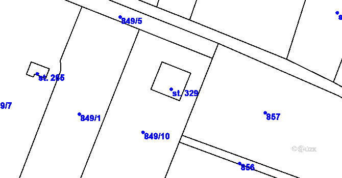 Parcela st. 329 v KÚ Olovnice, Katastrální mapa