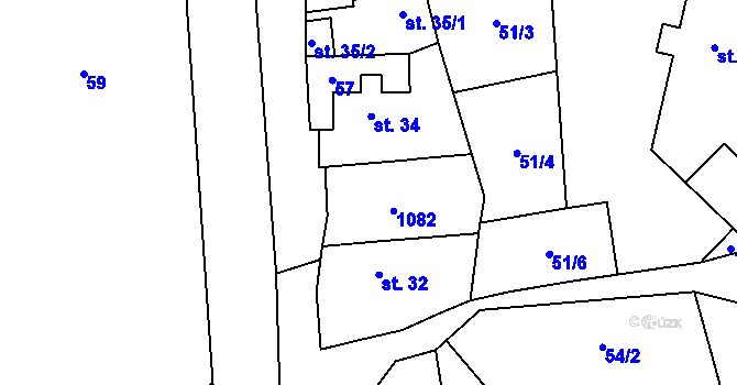 Parcela st. 33 v KÚ Olovnice, Katastrální mapa