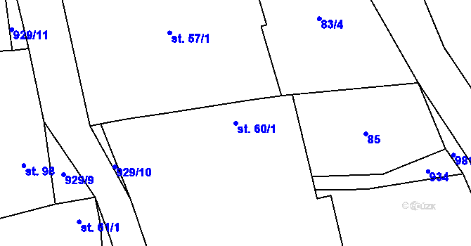 Parcela st. 60/1 v KÚ Olovnice, Katastrální mapa