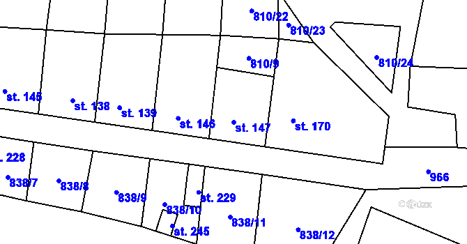 Parcela st. 147 v KÚ Olovnice, Katastrální mapa