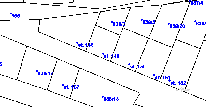 Parcela st. 149 v KÚ Olovnice, Katastrální mapa