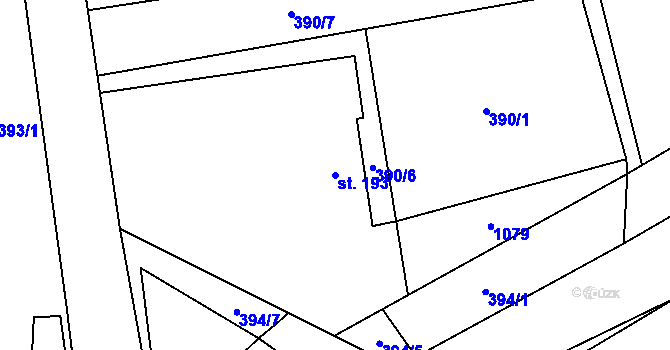 Parcela st. 193 v KÚ Olovnice, Katastrální mapa