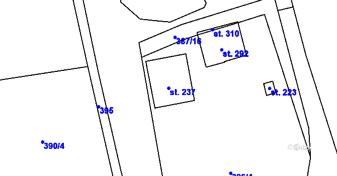 Parcela st. 237 v KÚ Olovnice, Katastrální mapa