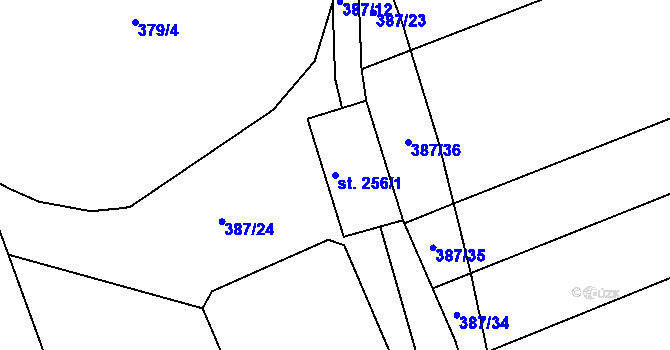 Parcela st. 256/1 v KÚ Olovnice, Katastrální mapa