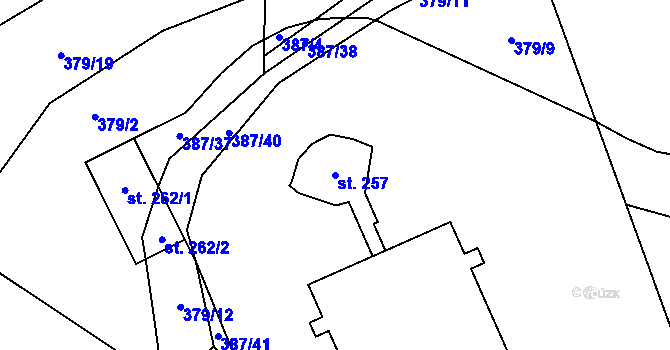 Parcela st. 257 v KÚ Olovnice, Katastrální mapa
