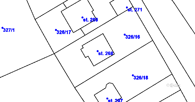 Parcela st. 268 v KÚ Olovnice, Katastrální mapa