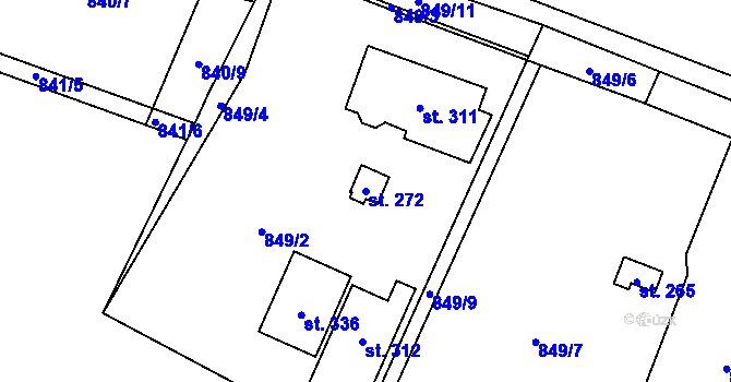 Parcela st. 272 v KÚ Olovnice, Katastrální mapa