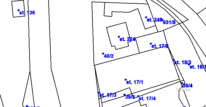 Parcela st. 40/2 v KÚ Olovnice, Katastrální mapa