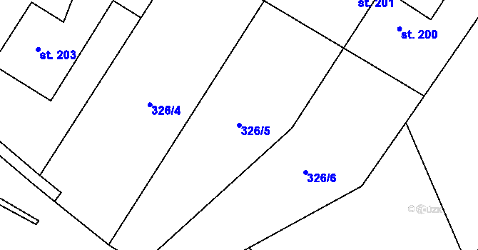 Parcela st. 326/5 v KÚ Olovnice, Katastrální mapa