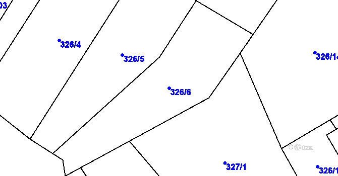 Parcela st. 326/6 v KÚ Olovnice, Katastrální mapa