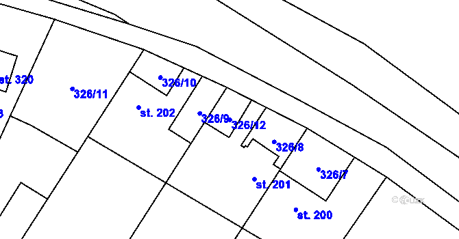 Parcela st. 326/12 v KÚ Olovnice, Katastrální mapa