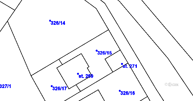 Parcela st. 326/15 v KÚ Olovnice, Katastrální mapa