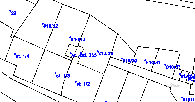 Parcela st. 810/29 v KÚ Olovnice, Katastrální mapa