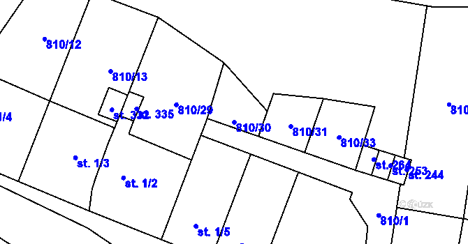 Parcela st. 810/30 v KÚ Olovnice, Katastrální mapa