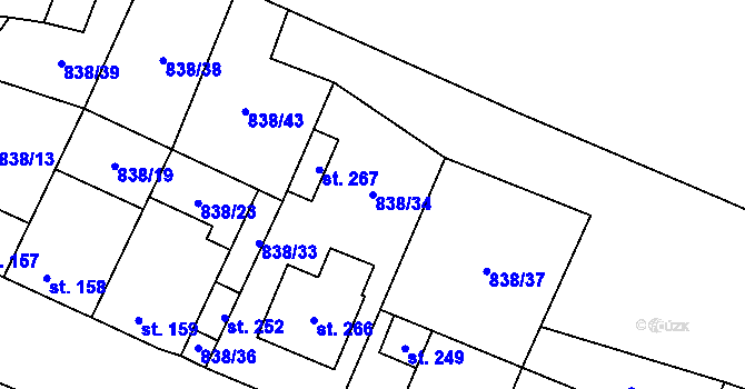 Parcela st. 838/34 v KÚ Olovnice, Katastrální mapa