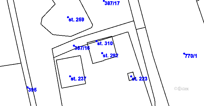 Parcela st. 292 v KÚ Olovnice, Katastrální mapa