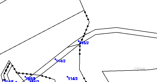 Parcela st. 315/2 v KÚ Pucheř, Katastrální mapa