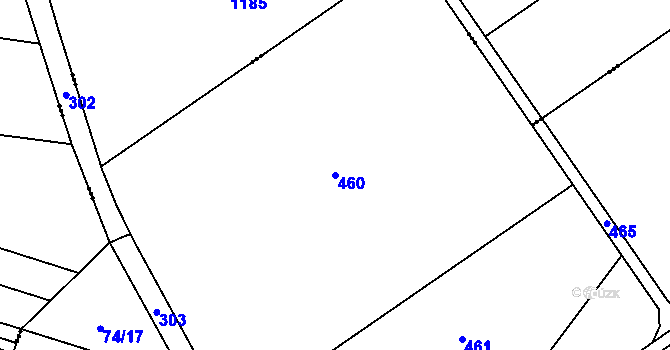 Parcela st. 460 v KÚ Pucheř, Katastrální mapa
