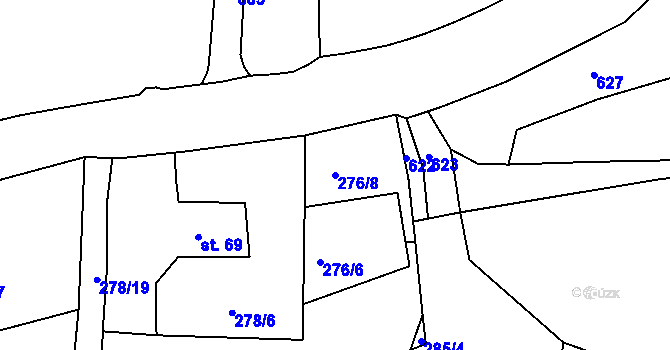 Parcela st. 276/8 v KÚ Olšany u Dačic, Katastrální mapa