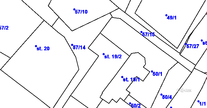 Parcela st. 19/2 v KÚ Olšany u Dačic, Katastrální mapa