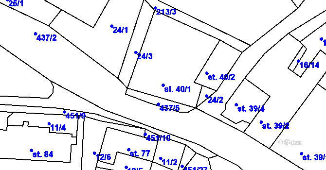 Parcela st. 40/1 v KÚ Olšany u Dačic, Katastrální mapa