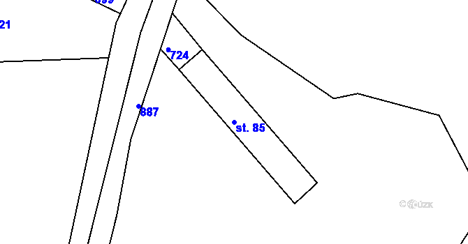 Parcela st. 85 v KÚ Olšany u Dačic, Katastrální mapa