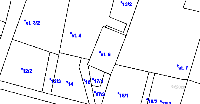 Parcela st. 6 v KÚ Olšany u Telče, Katastrální mapa