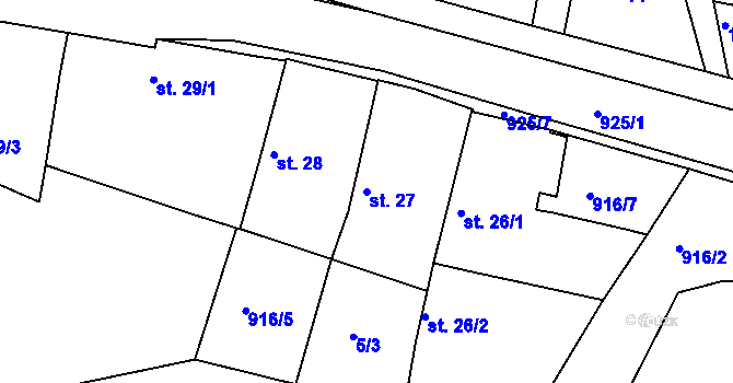 Parcela st. 27 v KÚ Olšany u Telče, Katastrální mapa