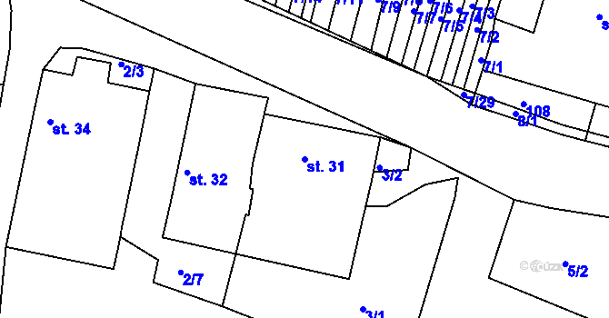 Parcela st. 31 v KÚ Olšany u Telče, Katastrální mapa